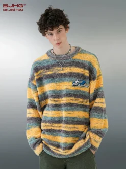 Outlet Contrast Painted Stripe Sweater Sweaters