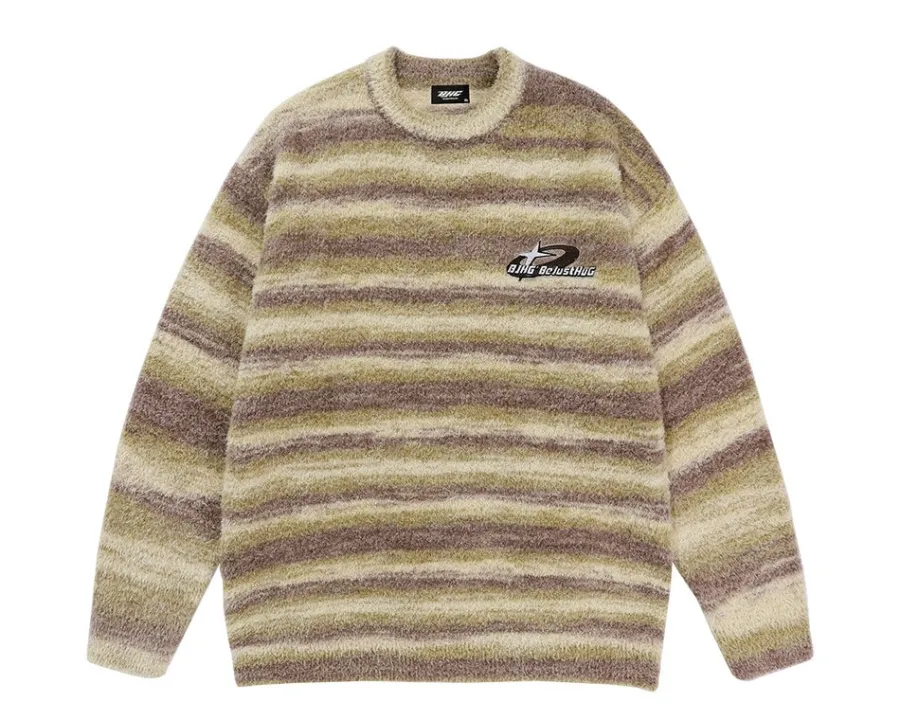 Outlet Contrast Painted Stripe Sweater Sweaters