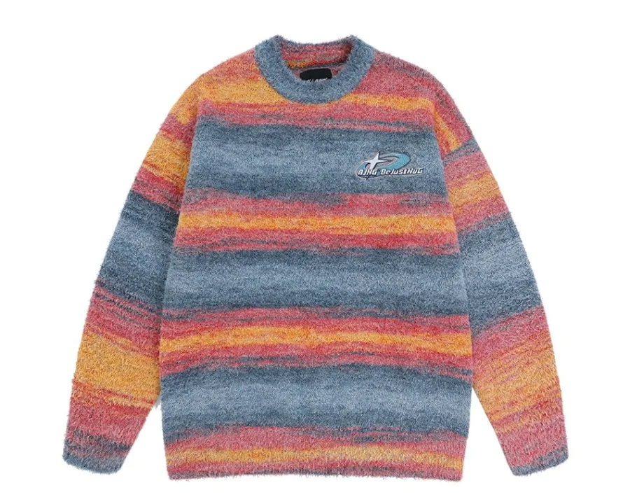 Outlet Contrast Painted Stripe Sweater Sweaters