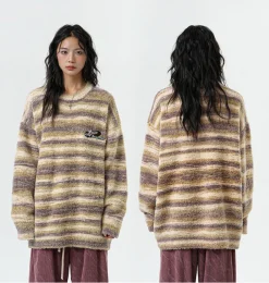 Outlet Contrast Painted Stripe Sweater Sweaters