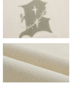 Sale Embroidered Thorns Suede Hoodie Hoodies