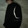 Clearance 3M Reflective Crescent Moon Sweatshirt Sweaters