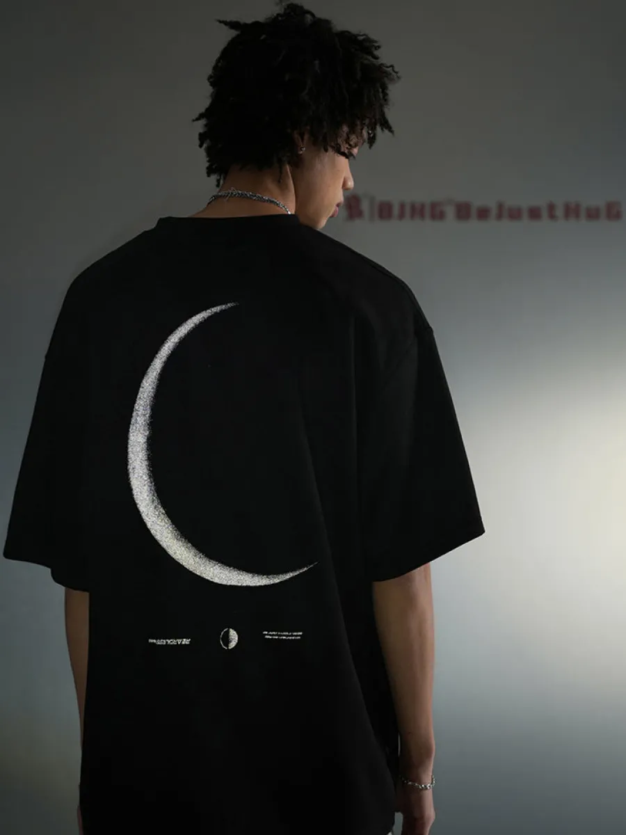 Best 3M Reflective Crescent Moon Tee T-Shirts