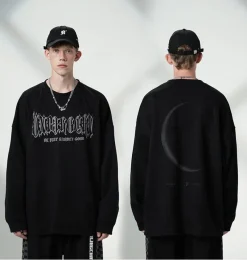 Clearance 3M Reflective Crescent Moon Sweatshirt Sweaters
