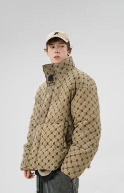 Fashion Monogram Print Puffer Jacket Jackets