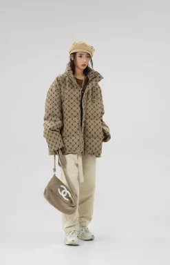 Fashion Monogram Print Puffer Jacket Jackets