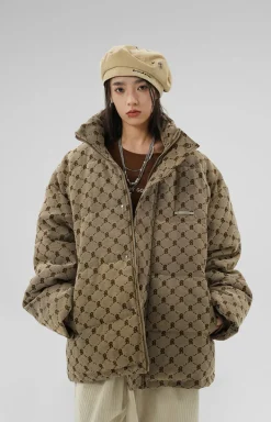 Fashion Monogram Print Puffer Jacket Jackets