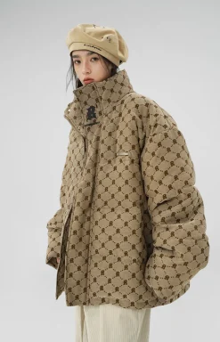 Fashion Monogram Print Puffer Jacket Jackets