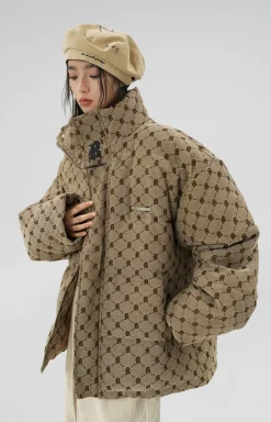 Fashion Monogram Print Puffer Jacket Jackets