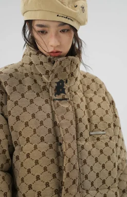 Fashion Monogram Print Puffer Jacket Jackets