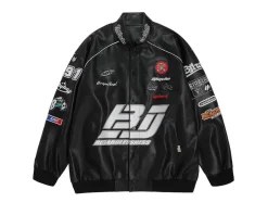 Fashion Patched Biker Jacket Jackets