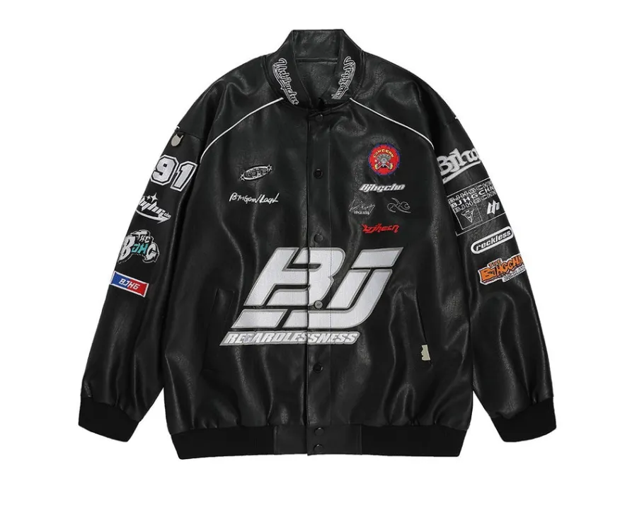 Fashion Patched Biker Jacket Jackets