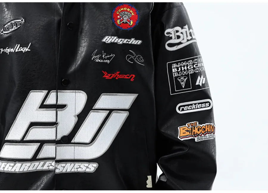Fashion Patched Biker Jacket Jackets