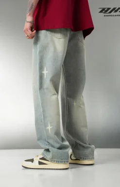 New Star Spike Washed Denim Jeans Jeans