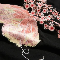 Discount Cherry Blossom Butterfly Embroidered Hoodie Hoodies