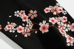 Discount Cherry Blossom Butterfly Embroidered Hoodie Hoodies