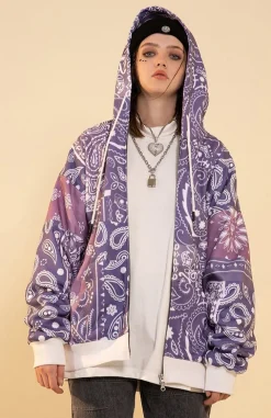Hot Bandana Zip Up Jacket Jackets