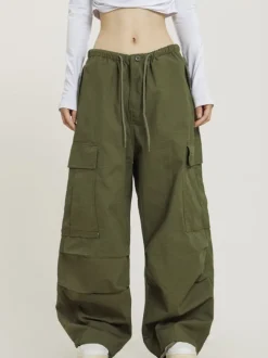 New Monochrome Baggy Cargo Pants Pants