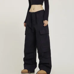 New Monochrome Baggy Cargo Pants Pants