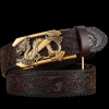 Online Embossed Z Dragon Pendant Leather Belt Accessories