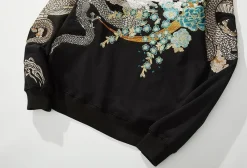 Clearance Embroidered Dragon Hoodie Hoodies