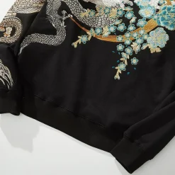 Clearance Embroidered Dragon Hoodie Hoodies