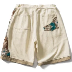 New Embroidered Floral Patchwork Shorts Shorts