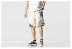 New Embroidered Floral Patchwork Shorts Shorts