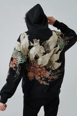 Sale Embroidered Fox Hoodie Hoodies