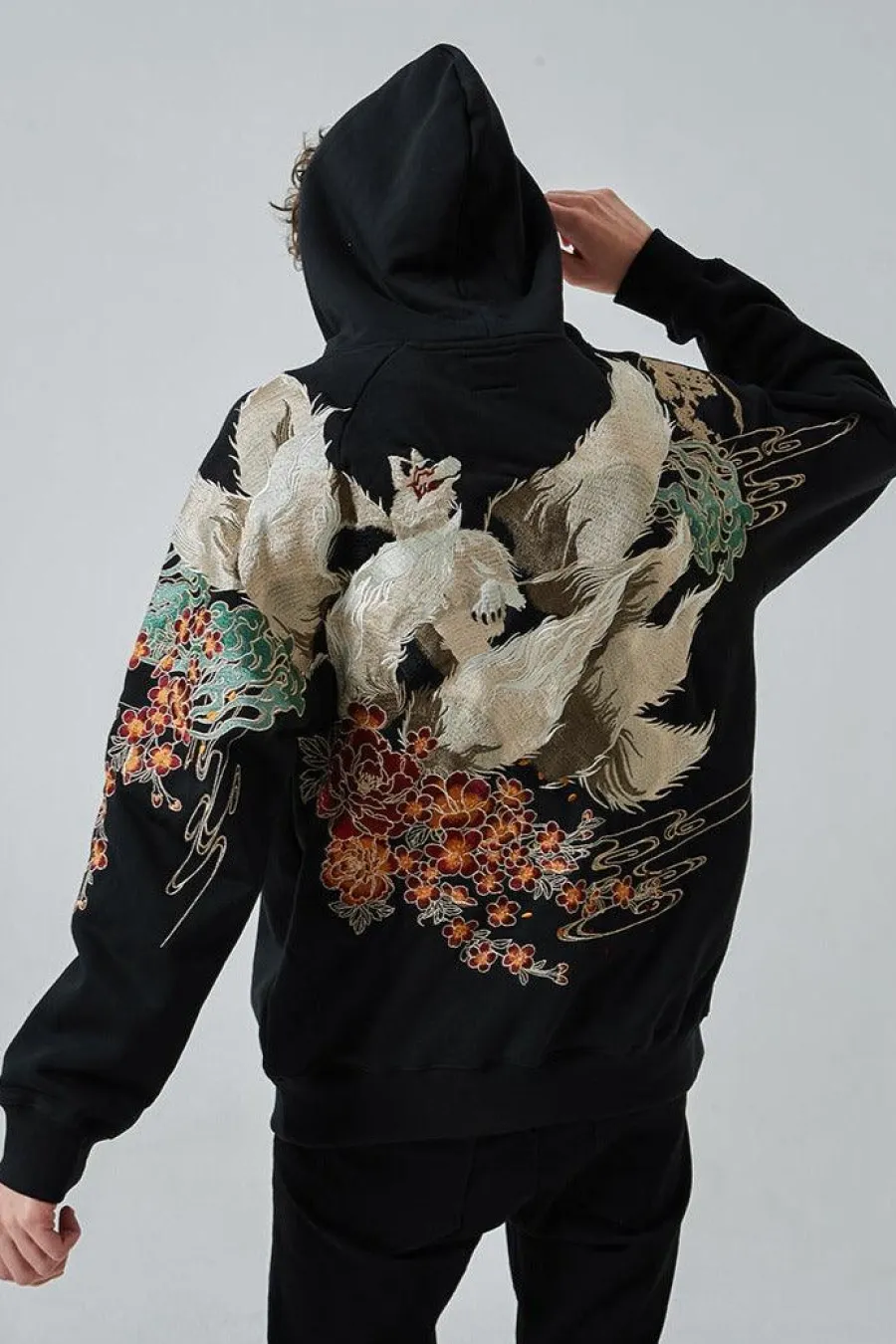Sale Embroidered Fox Hoodie Hoodies