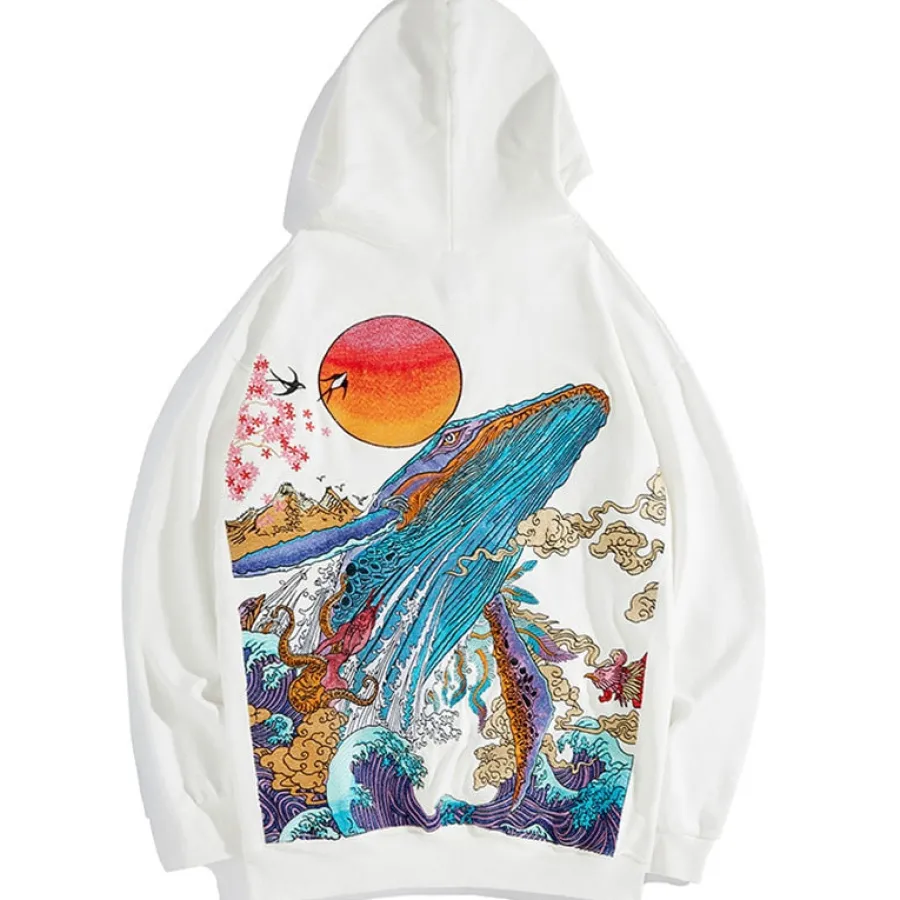Hot Embroidered Ocean Hoodie Hoodies