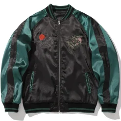 Fashion Embroidered Tiger Varsity Jacket Jackets