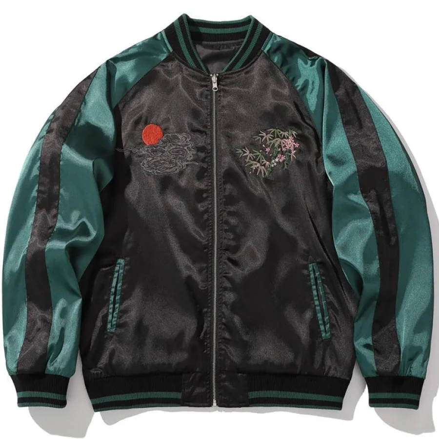Fashion Embroidered Tiger Varsity Jacket Jackets