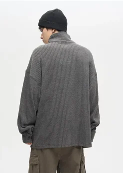 Best Quarter Zip Ribbed Fleece Jacket Sweaters