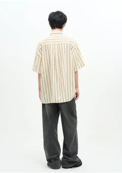 Clearance Striped Collar Shirt Shirts
