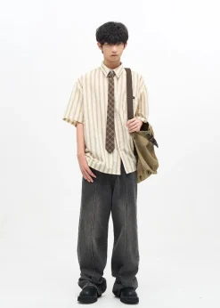 Clearance Striped Collar Shirt Shirts