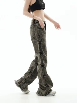 Online Acid Wash Paneled Jeans Jeans