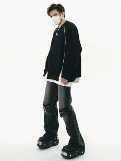 New Faded Buckle-Knee Jeans Jeans