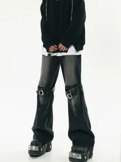 New Faded Buckle-Knee Jeans Jeans