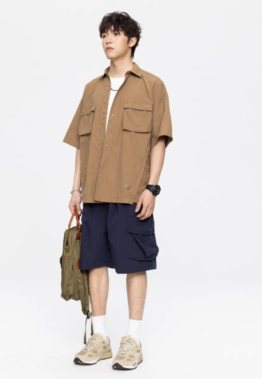 Discount Paneled Button-Up Shirt Shirts