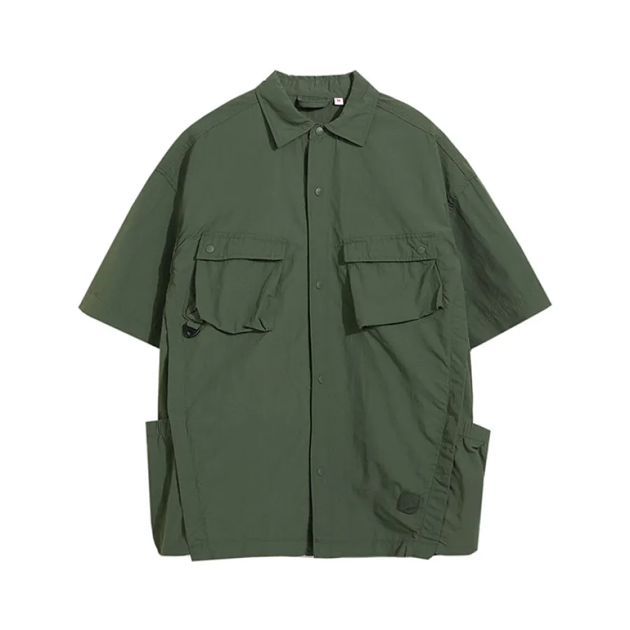 Discount Paneled Button-Up Shirt Shirts