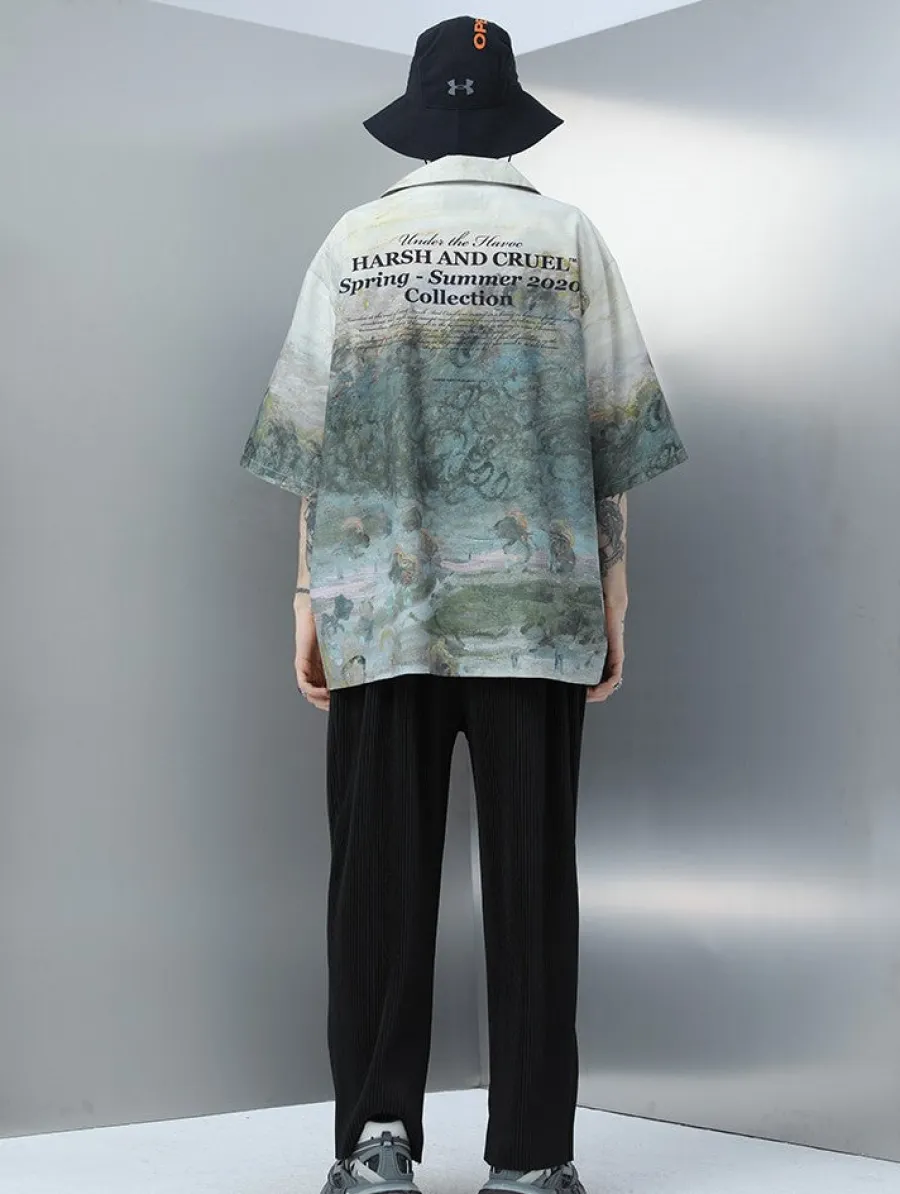 Fashion Painted Autumn Button-Up Shirts