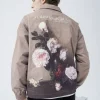 Discount Painted Flowers Windbreaker Jacket Jackets