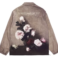 Discount Painted Flowers Windbreaker Jacket Jackets