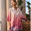 Online Painted Sunset Button-Up Shirts