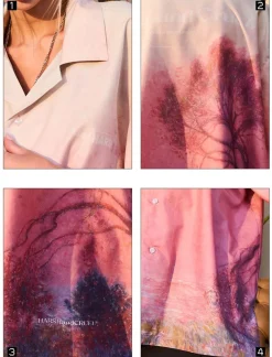 Online Painted Sunset Button-Up Shirts