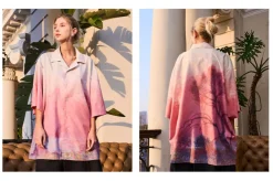 Online Painted Sunset Button-Up Shirts