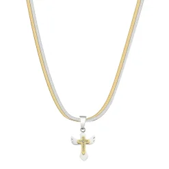 Clearance Two-Tone Cross Necklace Accessories
