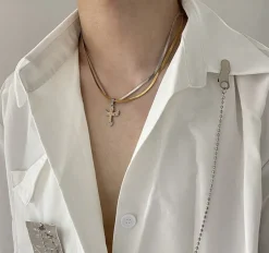 Clearance Two-Tone Cross Necklace Accessories