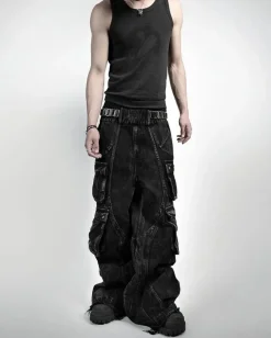 Clearance HJK Exclusive "Anarchy" Denim Cargo Pants Pants | Jeans